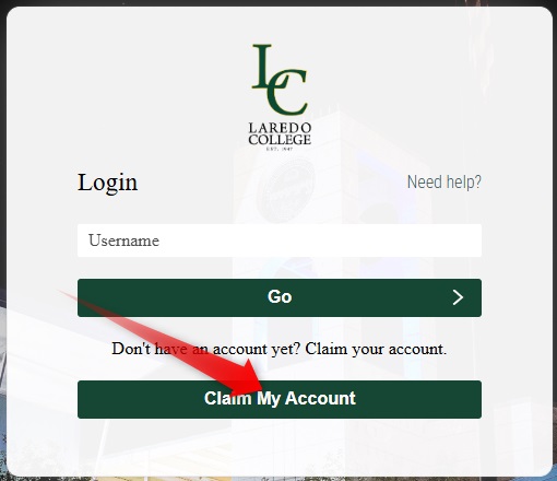 Step 2 - Find "Claim Your Account button" Screenshot