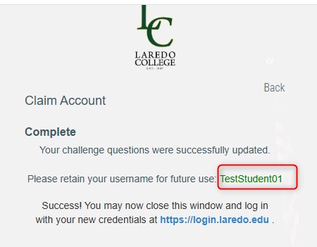 Step 7 - Claim Your Account is Complete Screenshot