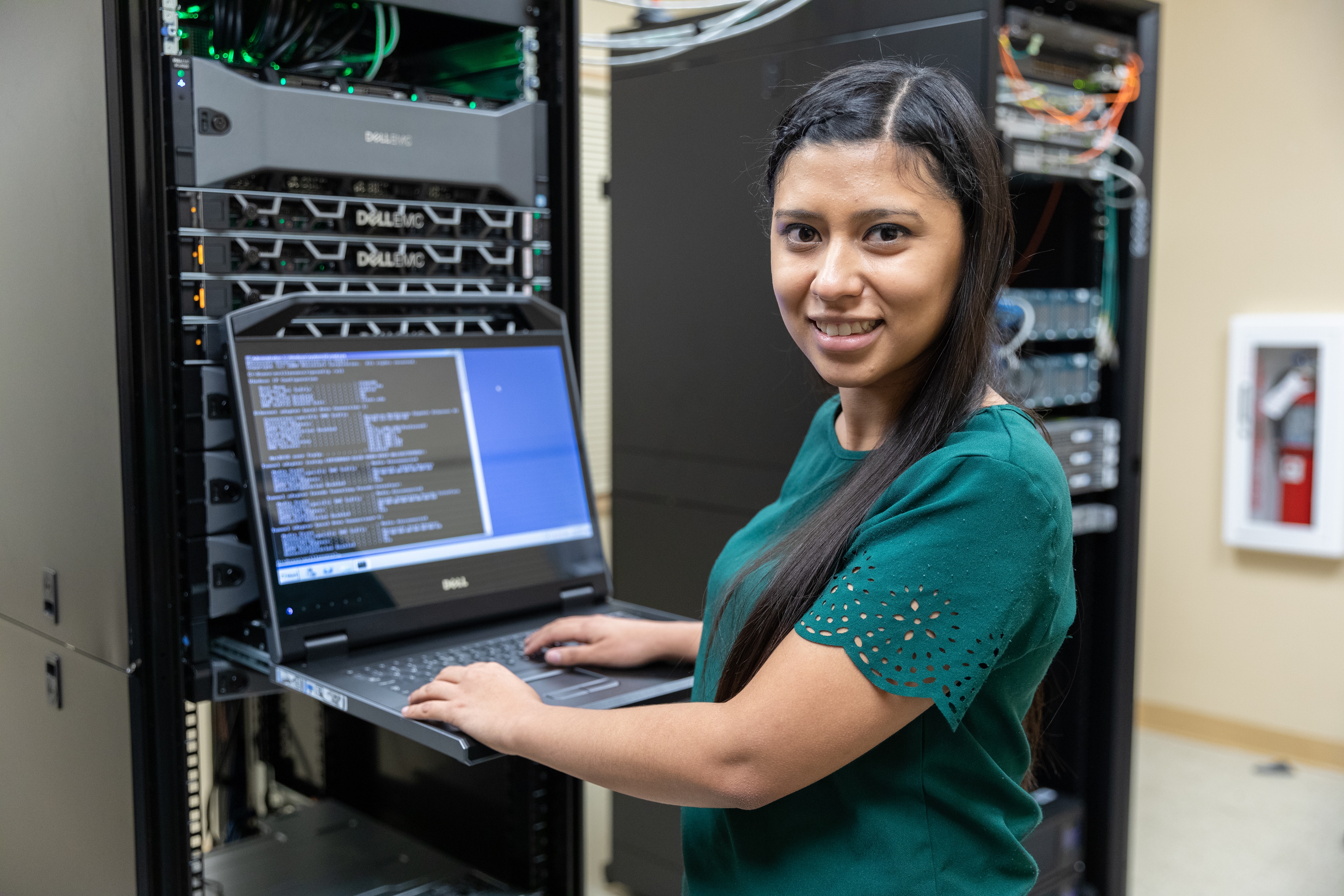 Computer Technology Program student with computer
