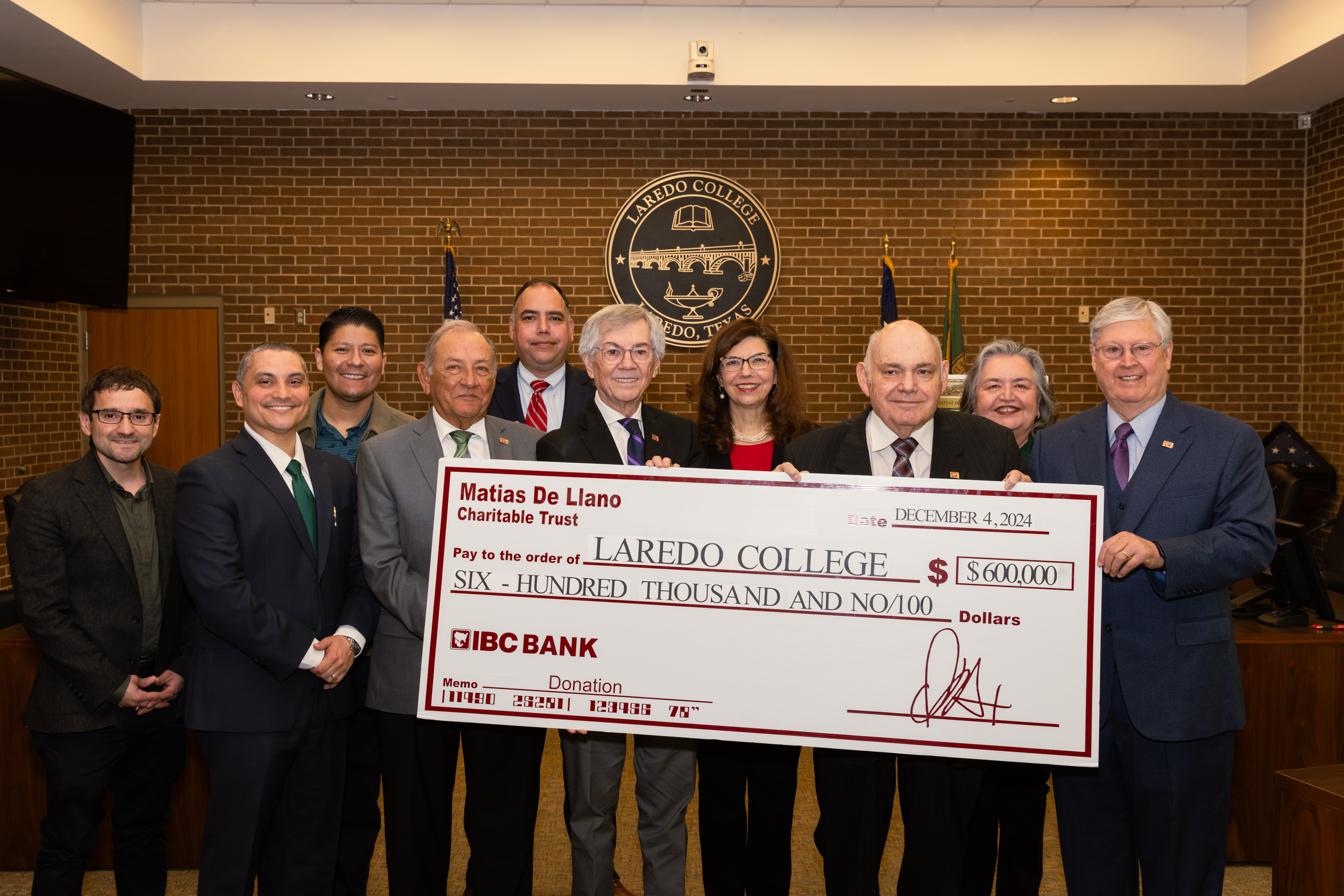 Matias De Llano Trust donation group photo
