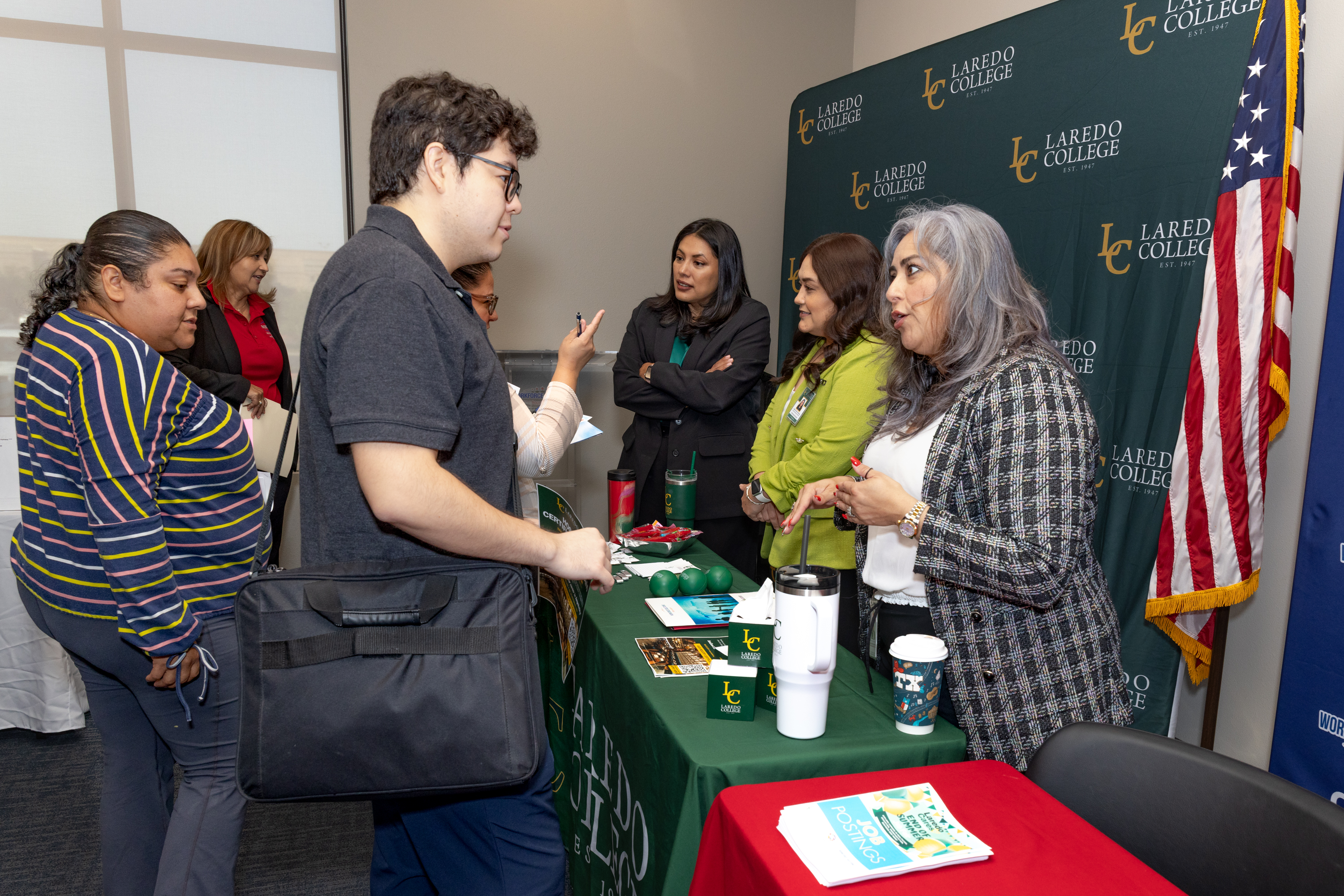 Job seekers speak to LC staff