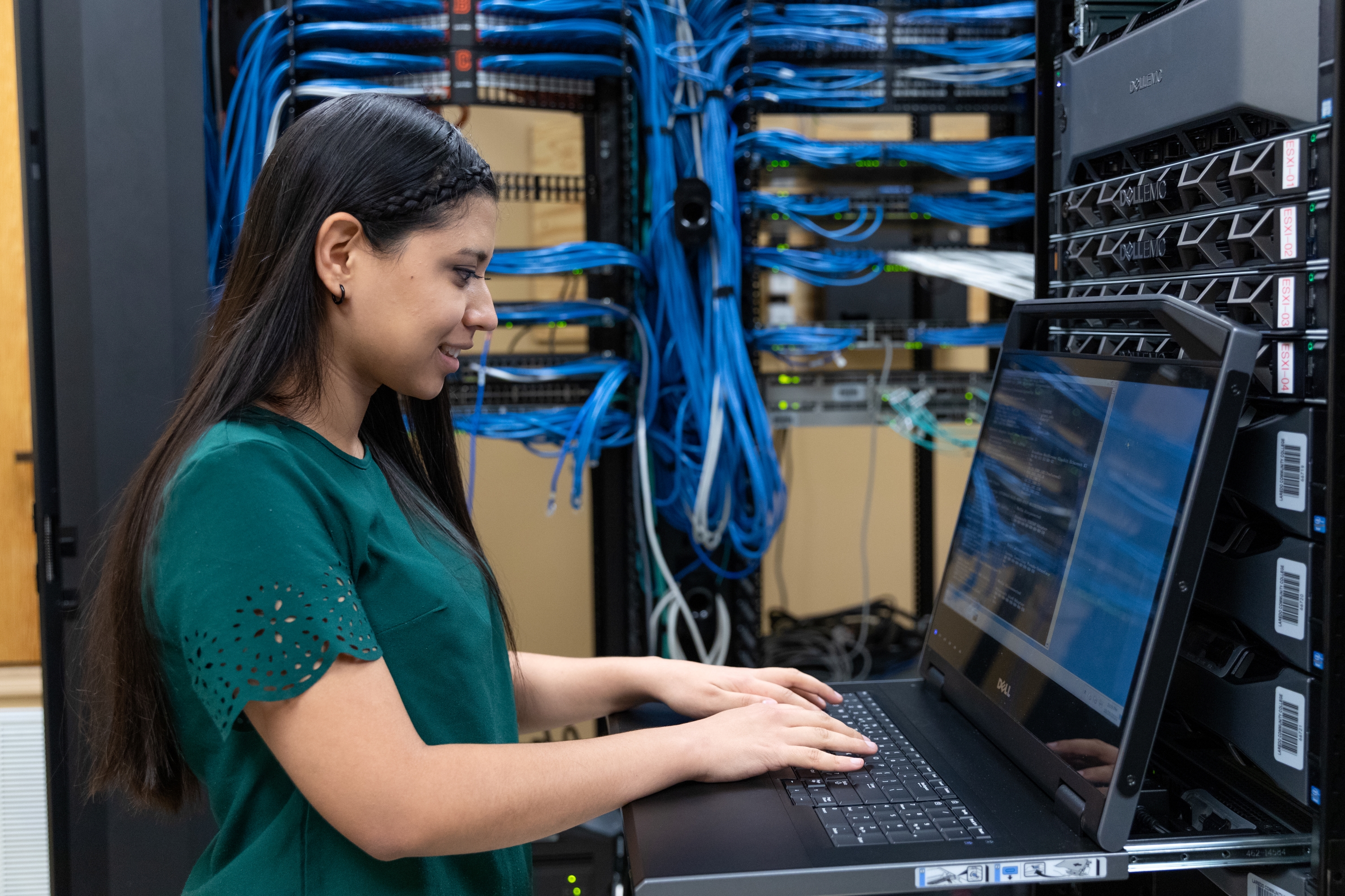 LC student works on computer