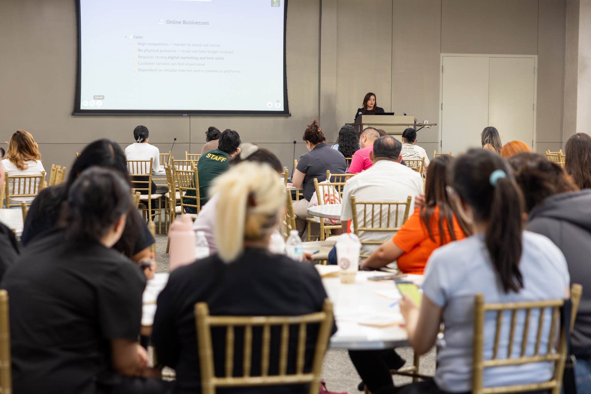 students listen in during workshop