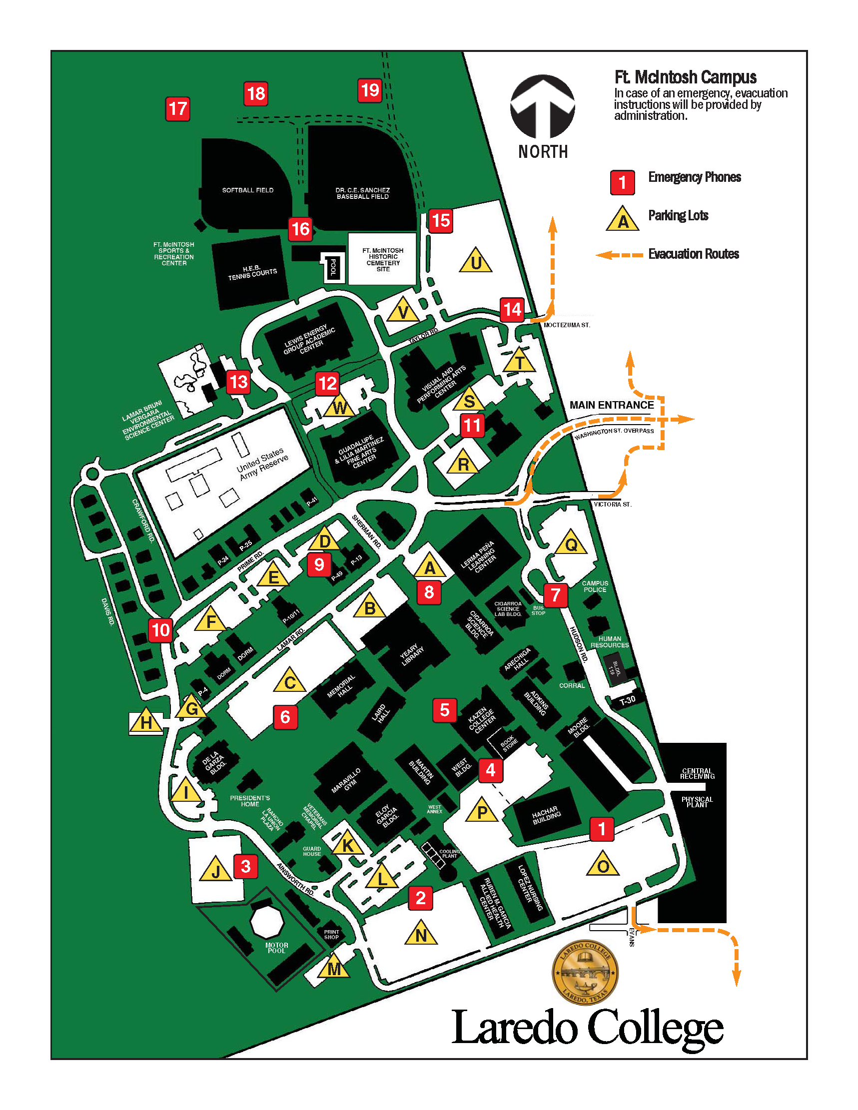 Fort McIntosh Campus Evacuation Map