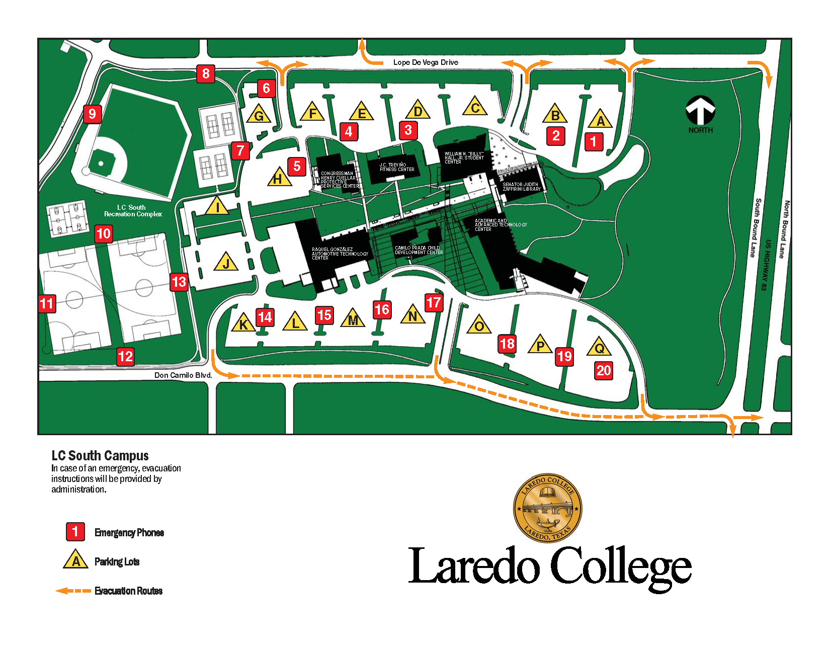 South Campus Evacuation Map